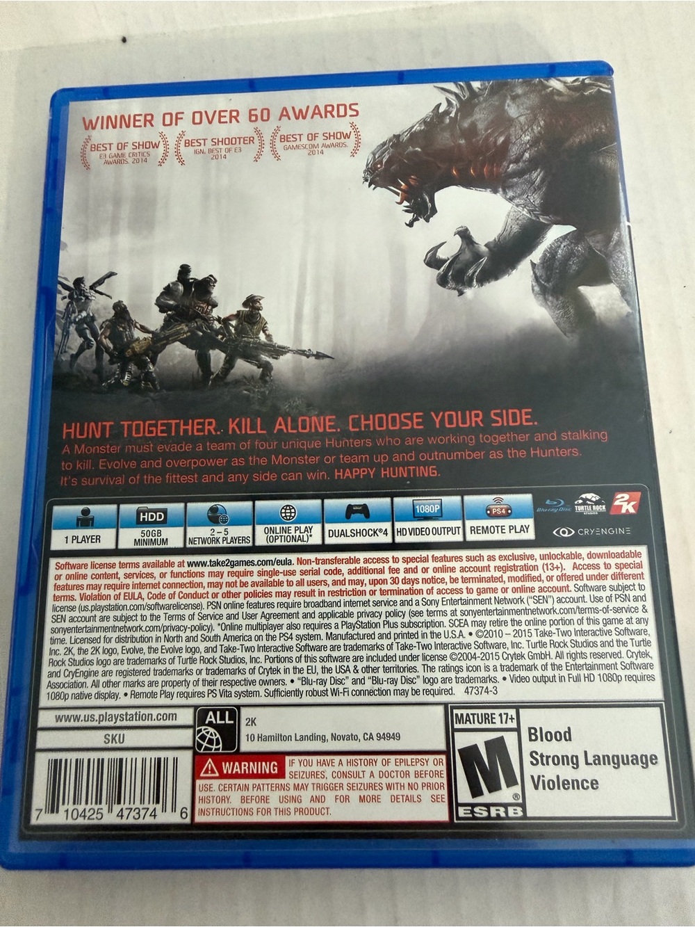 Sony PS4 Evolve Video Game - Picture 2 of 3